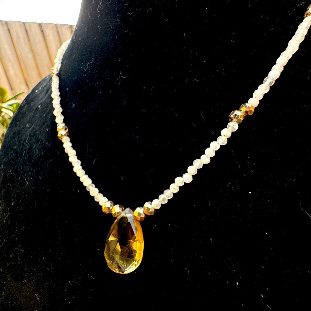 SOLD! 

Handmade Genuine Gemstone necklace - Ametrine and moonstone